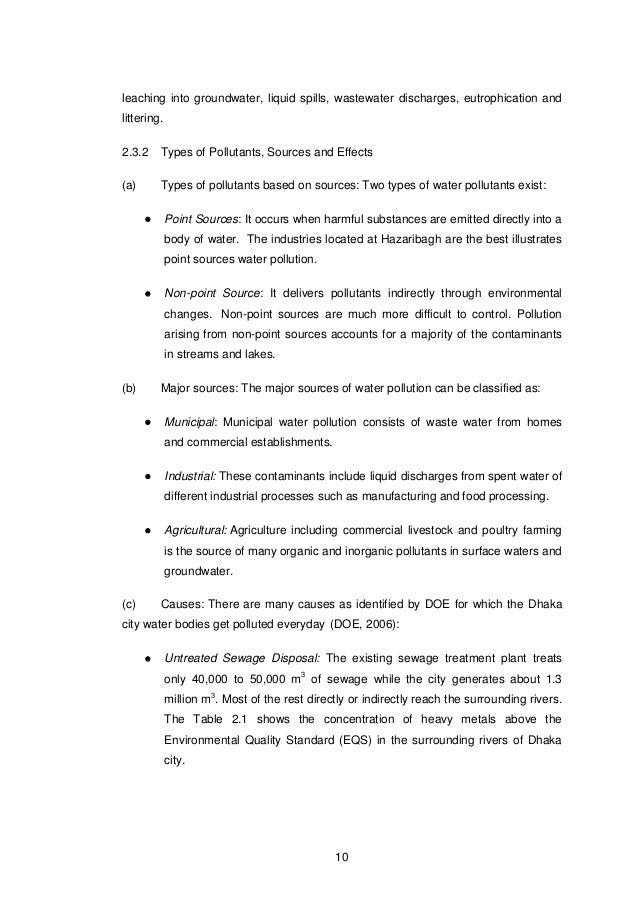 thesis on water pollution